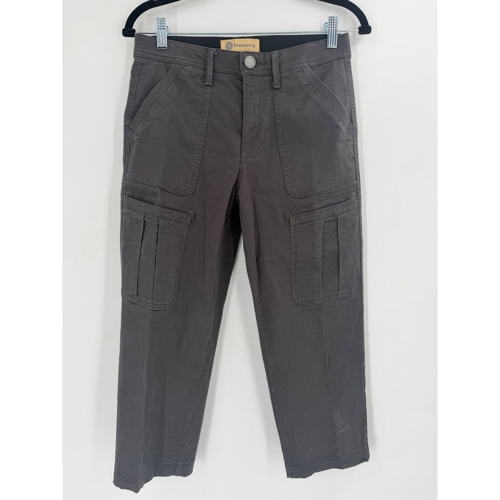Democracy Cargo Pants Womens Size 2 Gray Ab Solution Cropped Utility Pockets